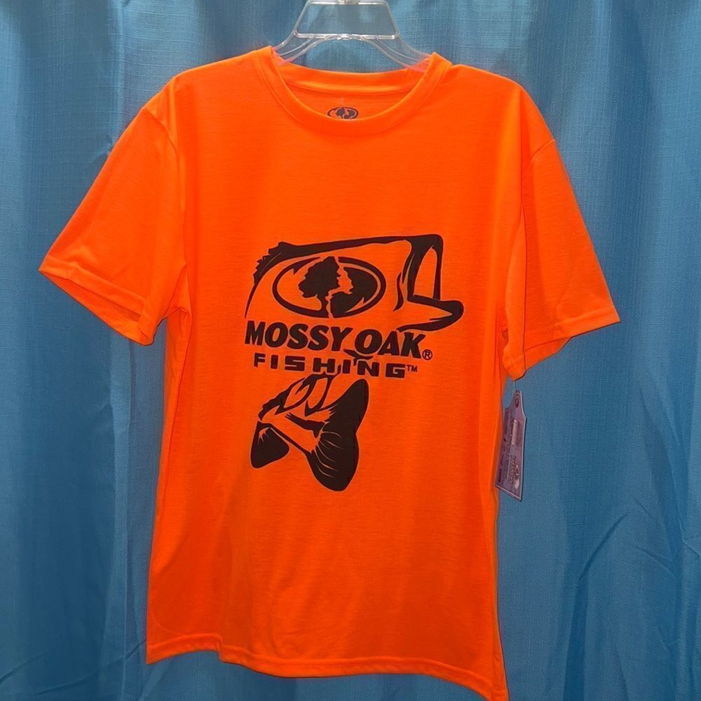 Mossy Oak fishing shirt orange black